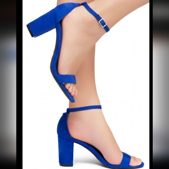 BRAND NEW SHOE LAND MADELINE-WOMENS OPEN TOE ANKLE STRAP CHUNKY BLOCK LOW HEEL - Picture 7 of 16